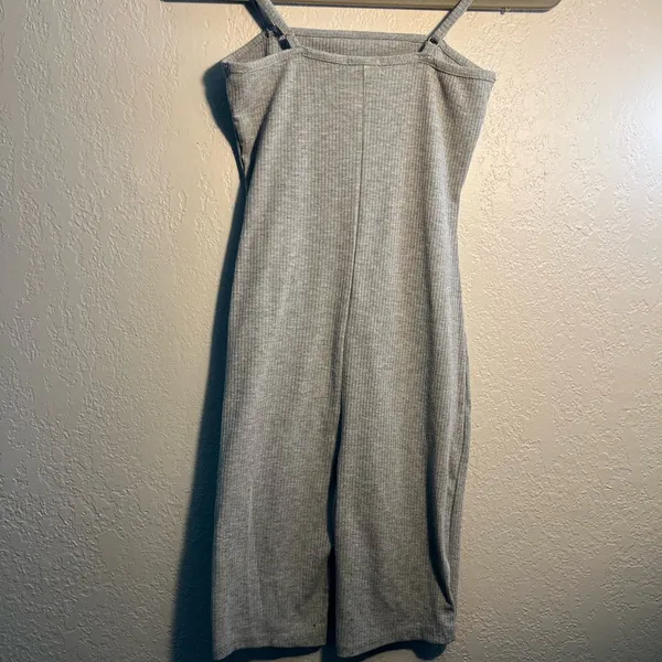 Bozzolo Gray Ribbed One-Piece Bodysuit SZ S Top Minimalist Y2K Petite Sleeveless - Image 6