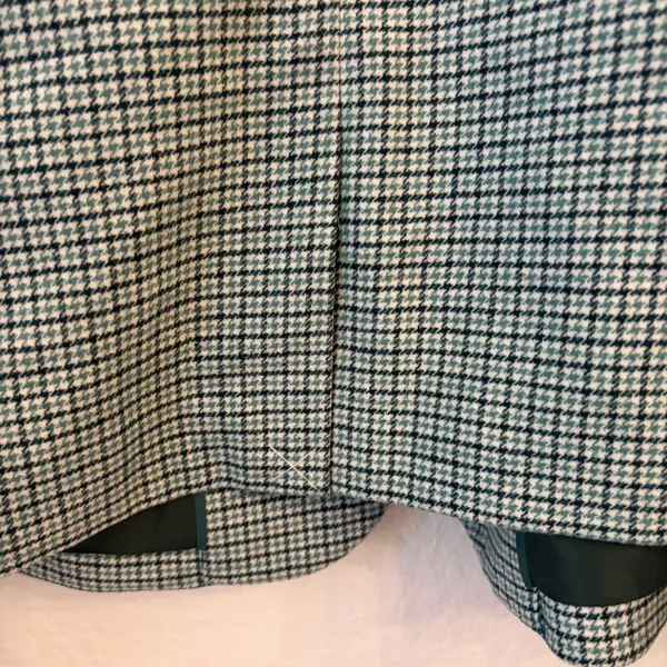 J Crew Schoolboy Blazer Womens 24 Wool Blend Green Plaid Houndstooth Preppy Gold - Image 6