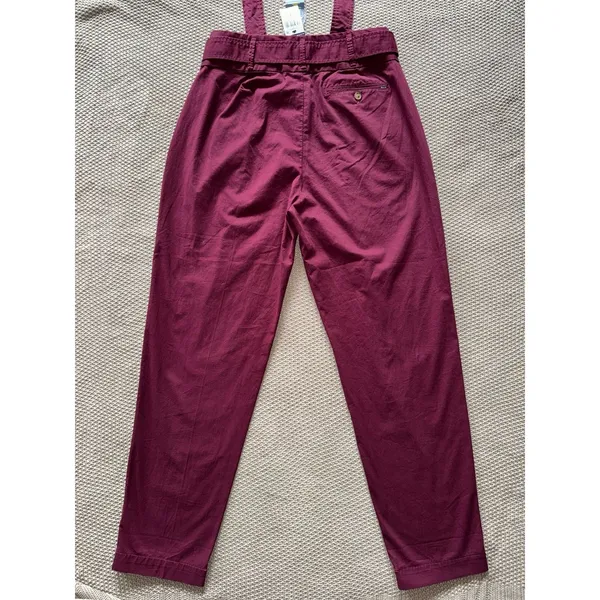 Polo Ralph Lauren Women's High Rise Retro Burgundy Pants Belted Size 6 NWT - Image 5