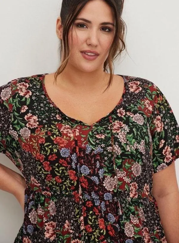 Torrid Babydoll Rayon Slub Tie-Front Top Size 1X - Image 4