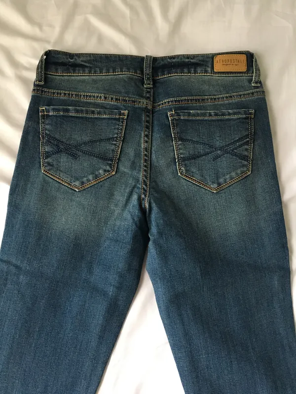 Medium Wash Low Rise Destroyed Jeggings - Image 4