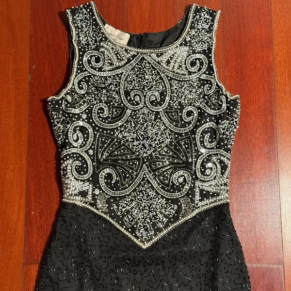 Laurence Kazar beaded mini dress - Image 2