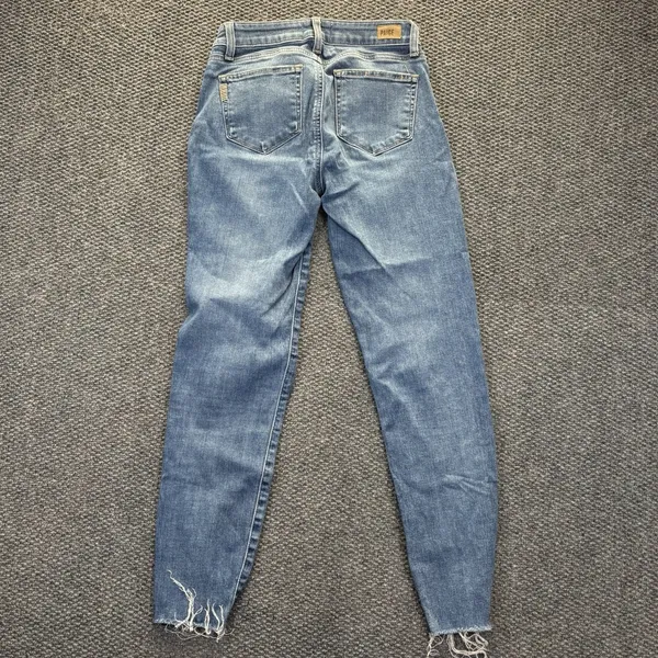 Paige Jeans Womens 27 Blue Hoxton Ankle Skinny Mid Rise Raw‎ Hem Stretch Denim - Image 4