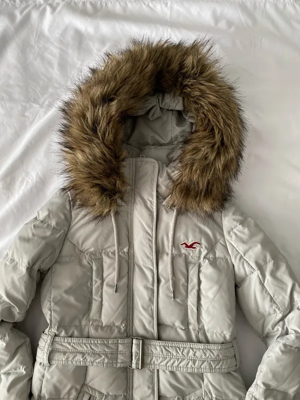Hollister Light Grey Down Puffer Parka - Image 2