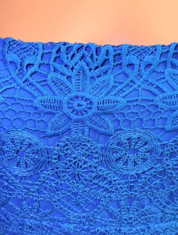 GUESS Blue Lace Maxi Dress - Women. - Image 6