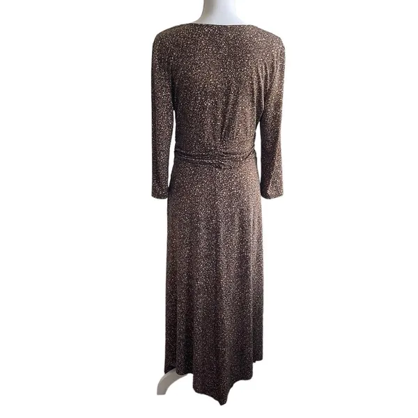 VTG Robbie Bee Maxi Dress Women 10 High Ruched‎ Waist Ditsy Print Modest Retro - Image 2