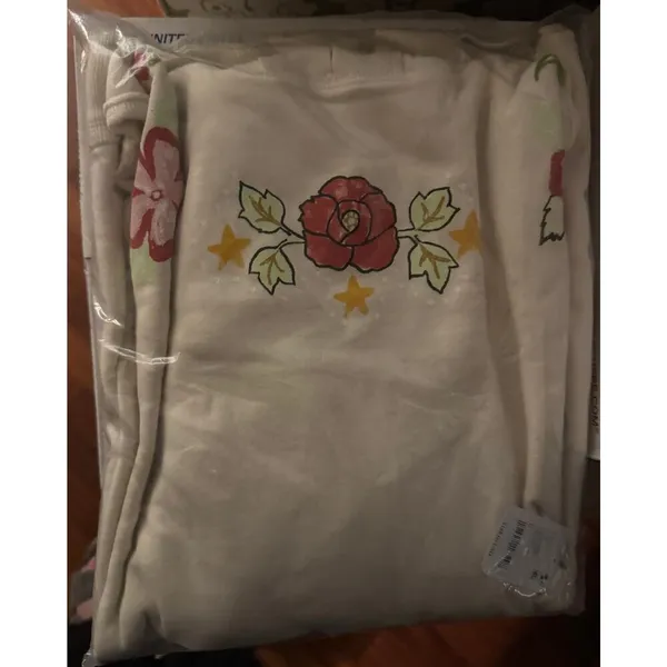 FREE PEOPLE We The Free Graphic Hoodie Ivory Combo Size L New w/ Tag MSRP $148 - Image 6