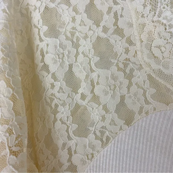 Free People Cream Lace Sleeved Romantic Fairycore Regencycore Ribbed Top - Image 13