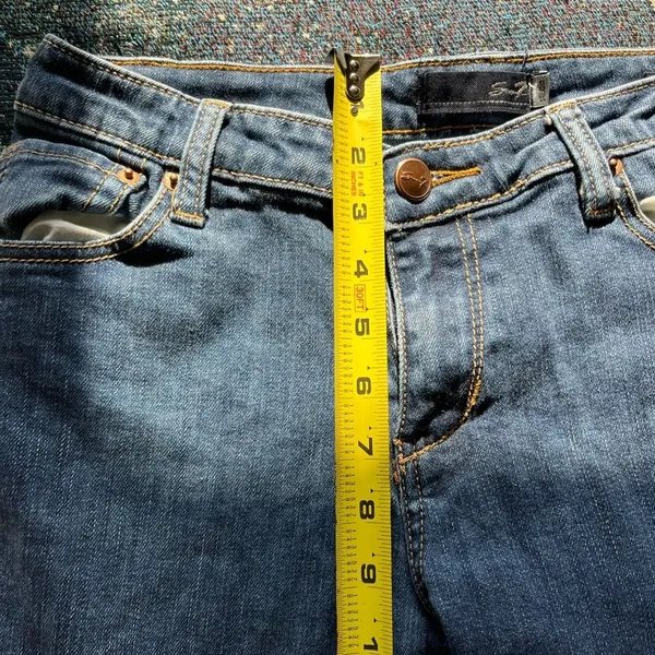 Seven7 Blue Straight Leg Jeans Classic Style Light Distressed SZ 4 Y2K Mid Rise - Image 11