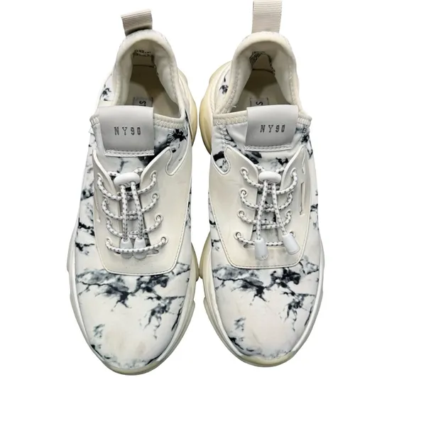 Steve Madden Black White Pattern Sneakers Womens Size 9 Casual Streetwear Chic - Image 8