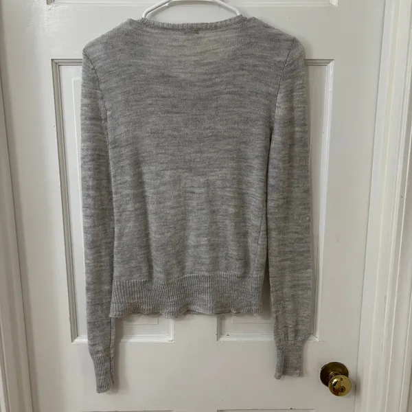 J. Crew M Lightweight‎ Gray Alpaca Wool Cardigan Sweater Minimalist Runs Small - Image 2