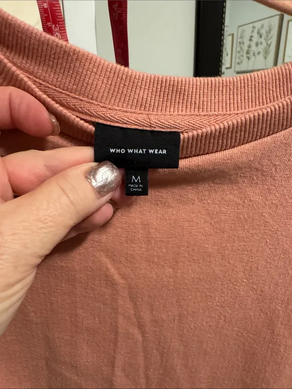 Who What Wear Dusty Rose Puff-Sleeve Pullover - Image 2