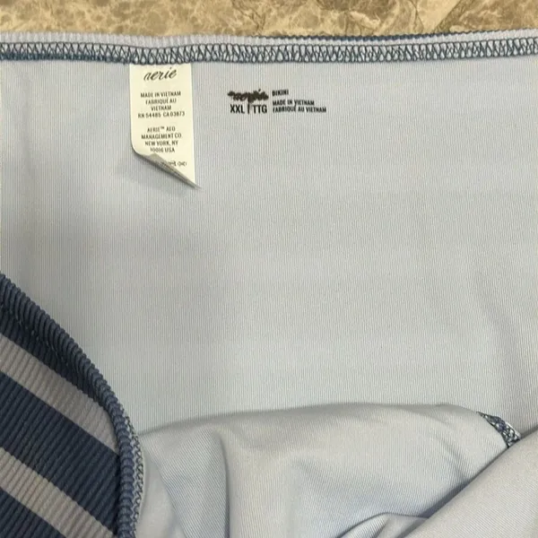 Aerie Women's Ribbed Blue Striped XXL Swim Bottoms NWOT - Image 5