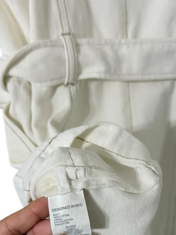 INTERMIX Stefanía Belted White Twill Denim Jean Romper - Image 8