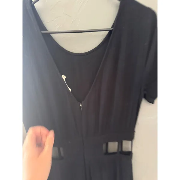 Lush Black Short Sleeve Cage Waist Cut Out Maxi Dress‎ Women Size Small Cute - Image 7