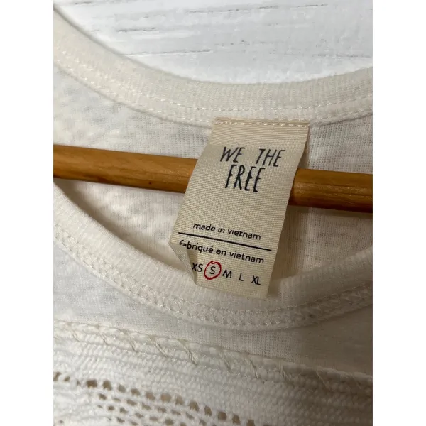Free People Ivory Crochet Lace Tank Top Sleeveless Boho Size Small NWT - Image 4