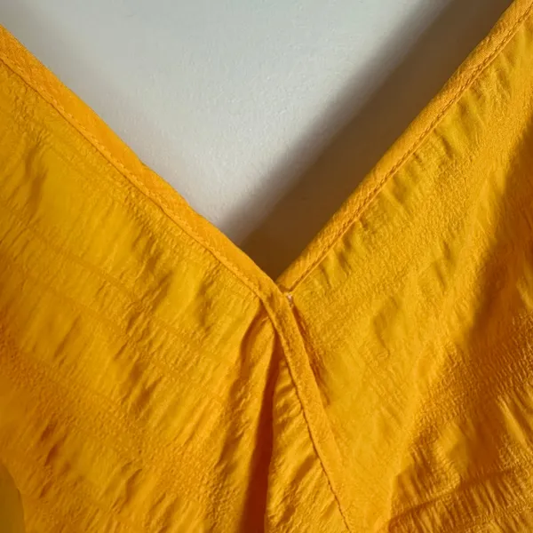 Women's Ruffle Hem Wrap Dress A-line Yellow Size XL NWT Vacation Resortwear - Image 6