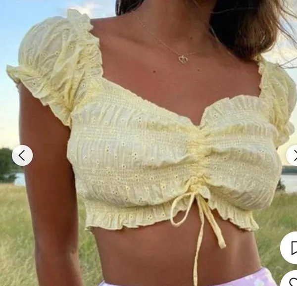 Princess Polly Yellow Crop Top - Image 3