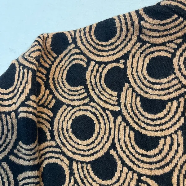 Anthropologie Maeve Funnel Neck Sweater S Boxy Boho Mod Retro Art Deco 70s - Image 6