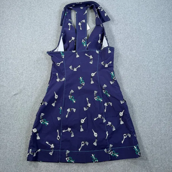 Maeve The Amelia Collared Mini Dress Size Medium Navy Blue Key Button Front New - Image 9