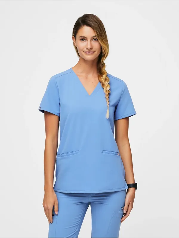 Big sky blue figs Casma Three-Pocket Scrub Top™ - Image 4