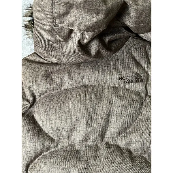 The North Face 600 Down Quilted Vest Women's Small Removable Faux Fur Hood Brown - Image 5