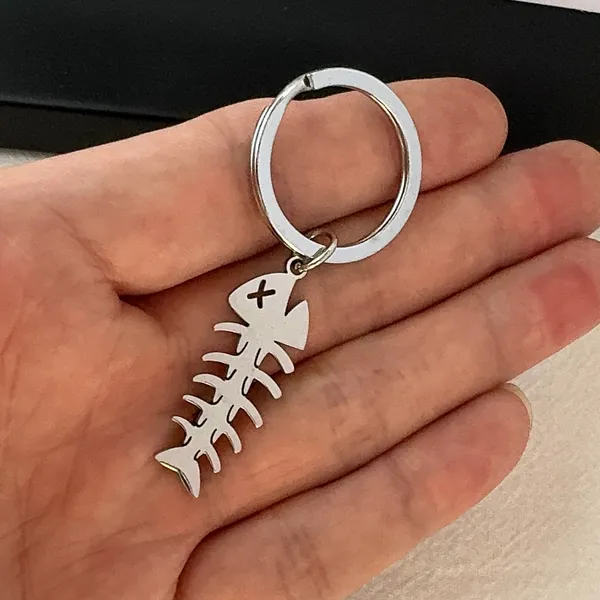 Fishbone Keychain Charm for Men Women Car Keychain Key Ring Bag Charm - Image 4