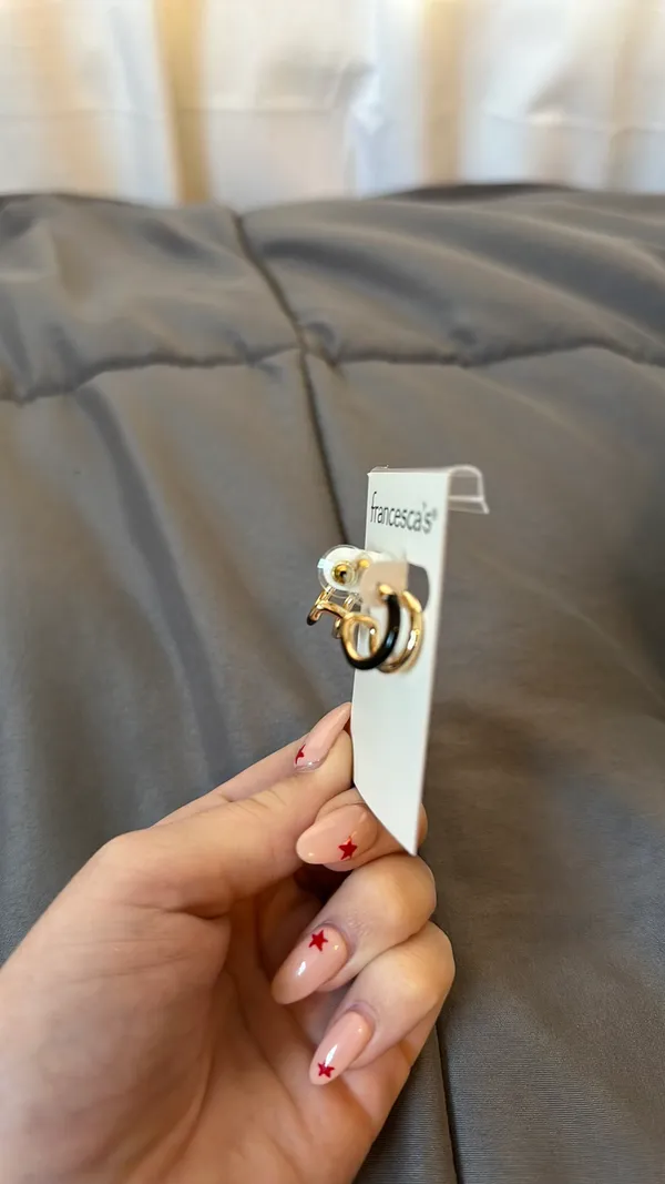 Francesca’s Small Gold Hoop Earrings  - Image 4