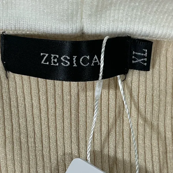 Zesica Ribbed Knit Sweater Midi Dress Off Shoulder Women‎ Xl Beige/Cream New A57 - Image 3
