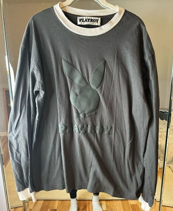 Playboy: Black and White Contrast Logo Long Sleeve - Image 2