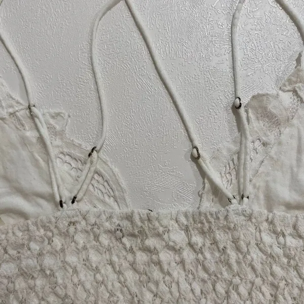 Free People FP One Lace Bralette White Crochet Strappy Boho Top Size L (Flawed) - Image 12