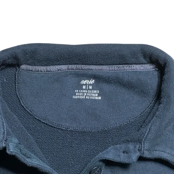 Aerie Black Cotton Blend Cropped Pullover Womens US M - Image 4