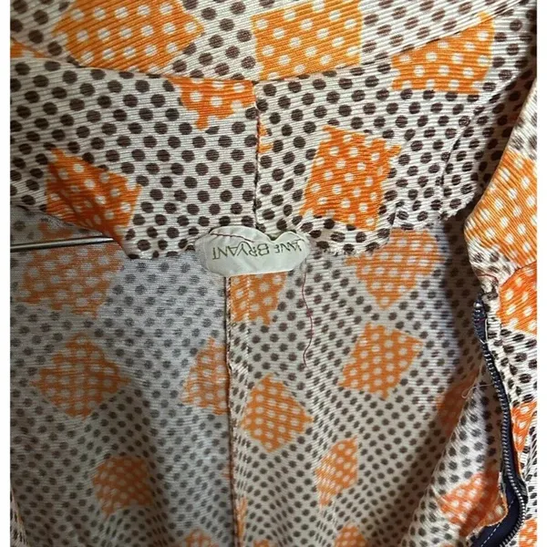 Vintage Lane Bryant Dress Women's Long Sleeve Maxi 70s Retro Groovy Patterned - Image 4