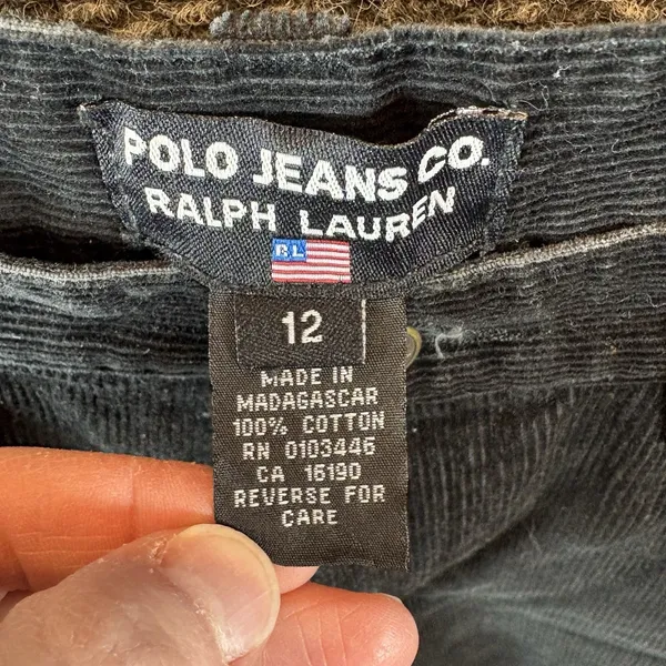 Polo Jeans Co. Ralph Lauren Women's 12 Black‎ Straight Leg Corduroy Chino Pants - Image 5