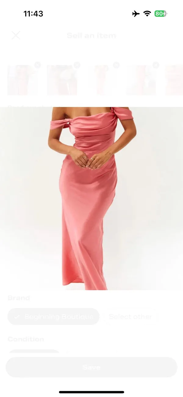 Beginning Boutique Maxi Dress Pink Satin - Image 3