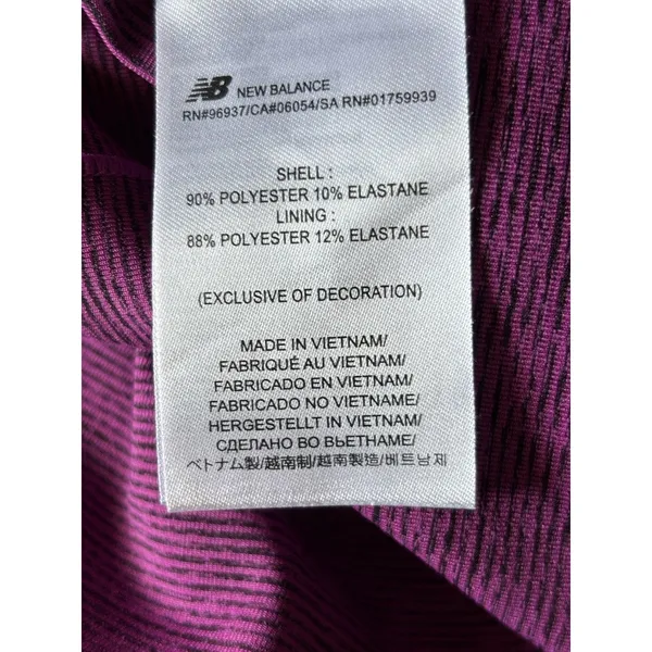 New Balance Womens Purple‎ Activewear Tank Top Stripe Built In Bra XL - Image 5