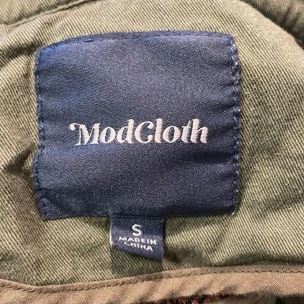 ModCloth- Olive Green Capulet Embroidered Aztec Utility Anorak Jacket- Size S - Image 4