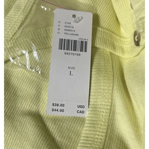 Anthropologie Pilcro Hang Ten Layering Tank Sz L Yellow Boho Vacation Beach NEW - Image 6