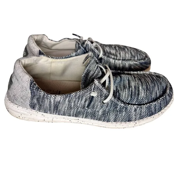 Hey Dude Shoes Womens Sz 11 Wendy Sox Gray Slip On Mocs Sneakers Fabric Flats - Image 4