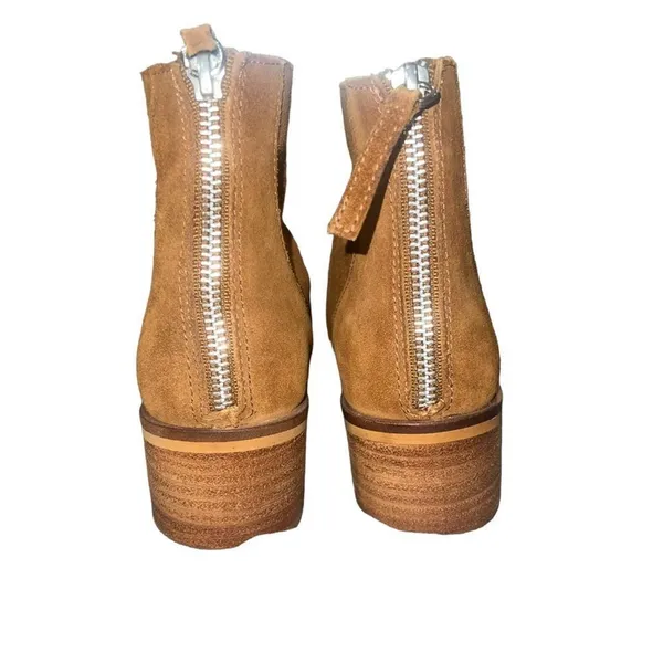 NWOT Steve Madden Legally Ankle Booties Womens 5.5 Brown Back Zip Block‎ Heel - Image 4