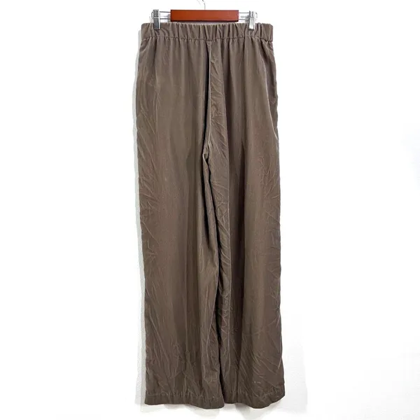 Gap Pants Women 4 Gray Velvet‎ Velour Wide Leg Pants Pockets Mid Rise Classic - Image 2