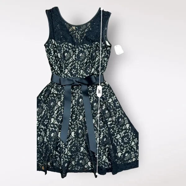 Betsy‎ and Adam Black Floral Lace NWT Cocktail Party Mini Dress Size 4 - Image 7