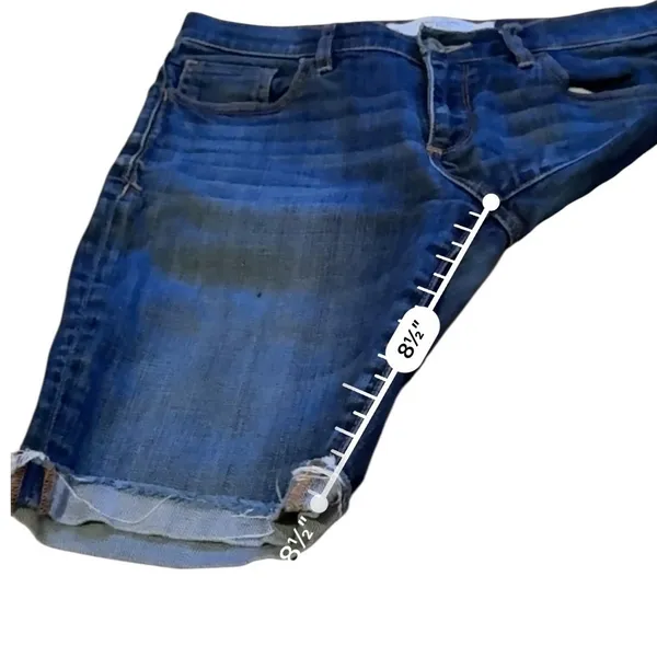 Abercrombie &‎ Fitch Denim Bermuda Shorts Womens 6 Blue Raw Hem Stretch Low Rise - Image 10