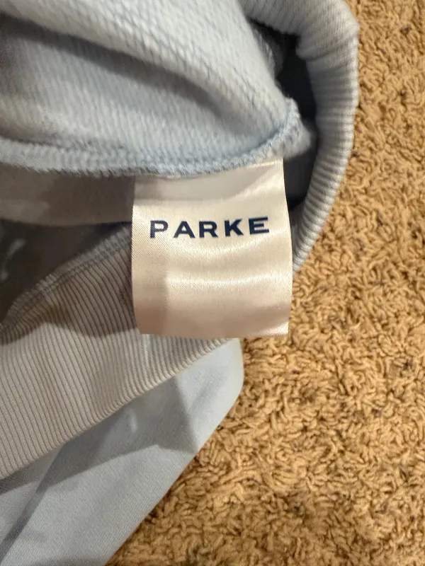 Parke Varsity mockneck sweatshirt birthday blue and pink L/XL - Image 4