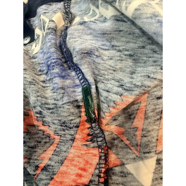 L-RL Ralph Lauren Active Aztec Shirt Women's Size M Blue Red Long Sleeve Top - Image 5