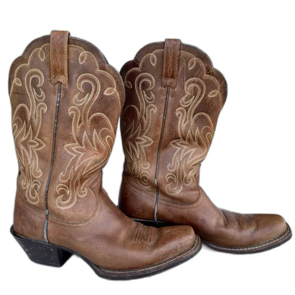 Ariat Legend Leather Western Cowboy Boots 7B Brown Square Toe Russet Rebel - Image 3