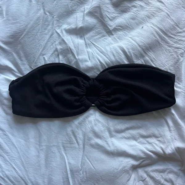 SheIn Black Ribbed Bikini Top - Image 2