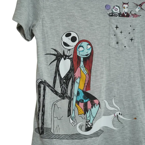 Disney Women's Medium Nightmare Before Christmas Jack Sally Zero Pocket T-Shirt - Image 3