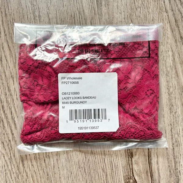 Free People Lacey Looks Bandeau in Burgundy Size M NWT - Image 5