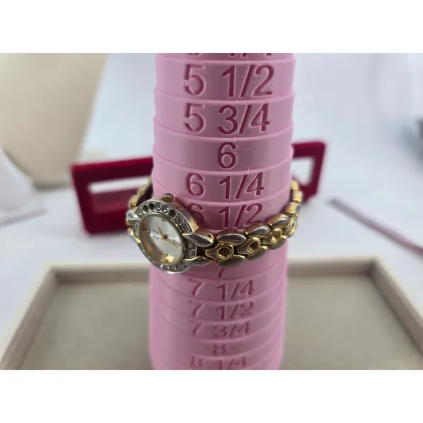 Elizabeth Taylor Wrist Watch Womens Two-Tone Rhinestone Bezel Analog Quartz* - Image 5